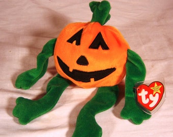 TY Beanie Baby Pumkin' Vintage 1998, PE Pellets, Errors, Free