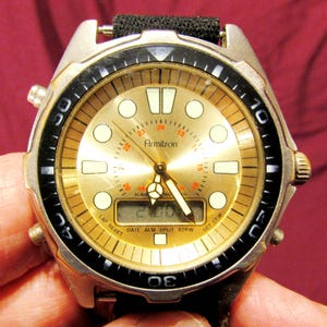 VERY RARE Armitron 20/1809 Men's Digital Analog Sports Quartz Watch Alarm Chronograph T206 Divers 330 ft Glow Hands and Hour Marks.