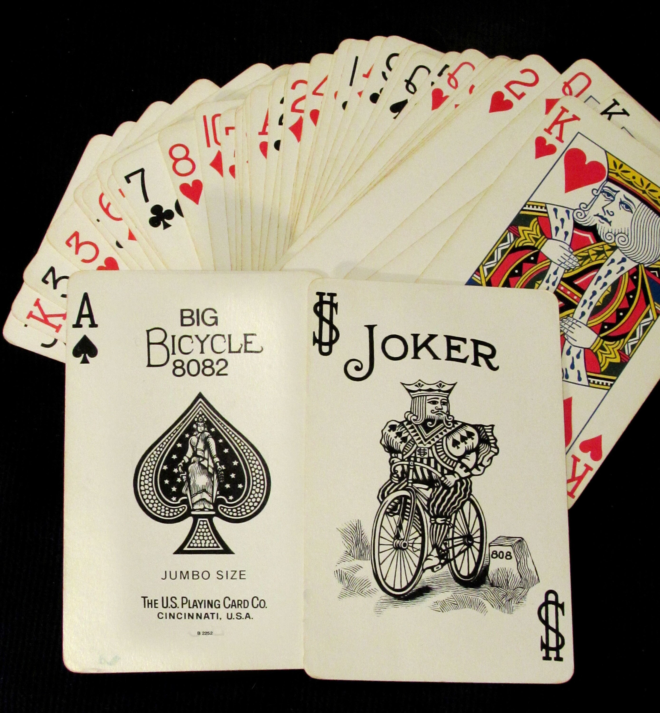 RARE Antique Big Bicycle Playing Cards Deck 8082, Rider Back RARE Antique Big Bicycle Playing Cards Deck 8082, Rider Back