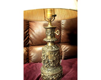 Incredible Victorian Gilt Bronze Raised Cherub Musicians Lamp, Thomas Pearce & Sons of Paris? Rewired