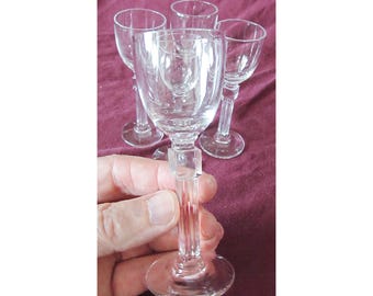 Vtg Bryce Colonnade Crystal Cordial Glass Sharp Cube Ribbed Stem Barware 1950s