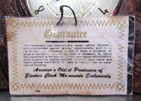Large Vintage Double Owls Mantle Clock Electric Lanshire Chalkware