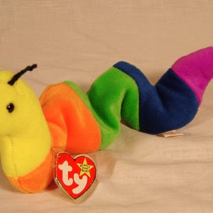 TY Beanie Baby "Inch" the Worm, Errors, PVC Pellets, Vintage 1995