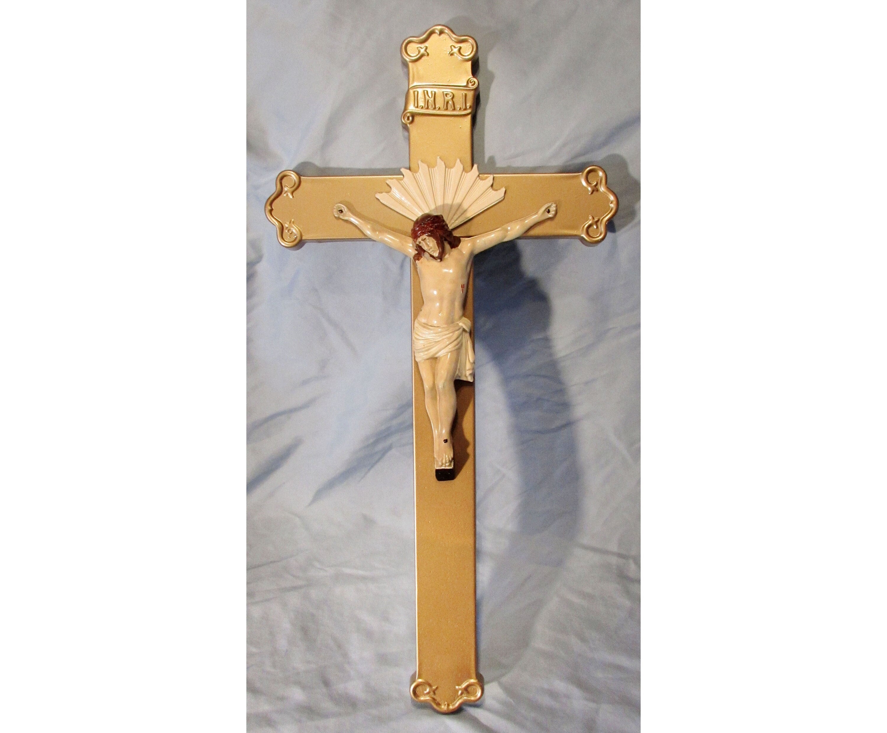 Spectacular Antique Metal Crucifix, 23