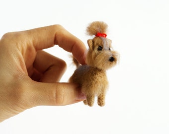 Сustom pet felt dog replica, portrait sculpture. Doll house accessories.