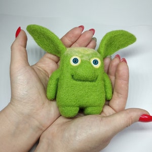 Needle Felt toy cute monster, Handmade Nursery Decor,Goblin Monster Plush,stuffed monster