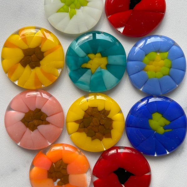 Pocket Blooms Fused Glass Seeds of Faith -Worry Stone