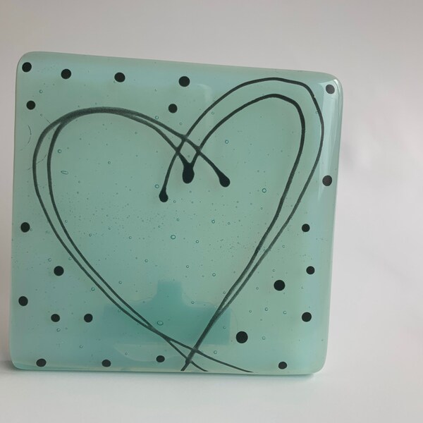 Minty fresh— Handmade Fused Glass Night Light