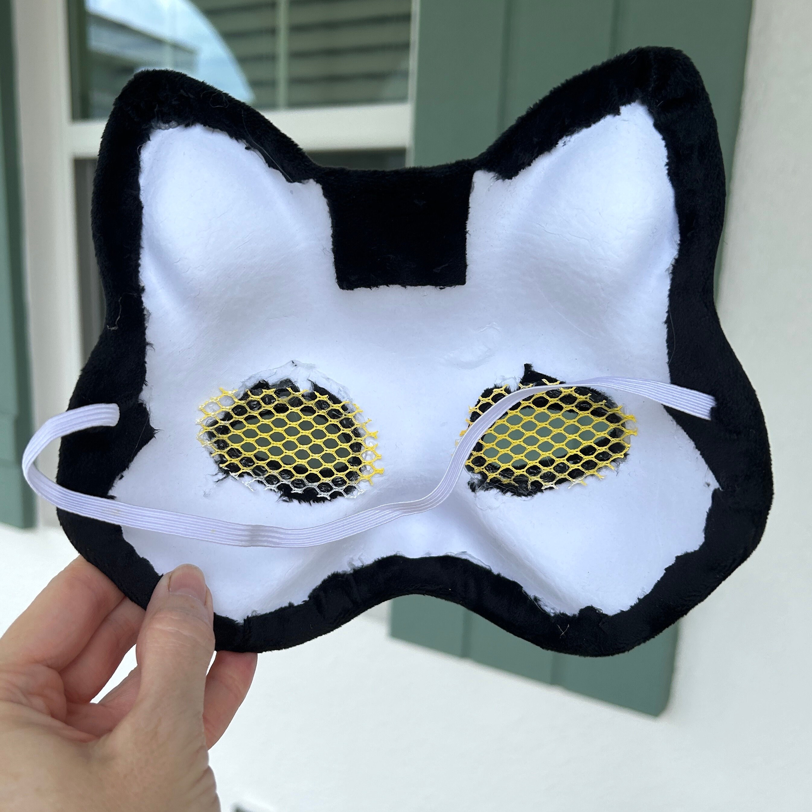 ♪328❤️ ねこ 猫 ネコ 黒猫 パール マスクチェーン マスク