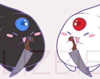 Mokona with a Knife