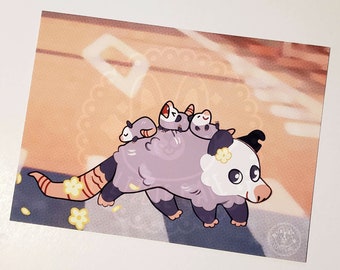 Opossum Family Art Print