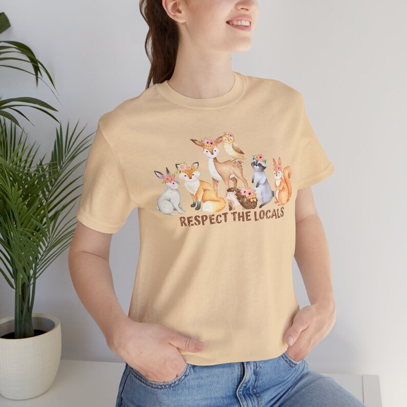 Vintage Respect the Locals Tshirt - Forest Animals Tee - Protect the Local Animals Shirt - Cottagecore - Conservation - Woodland Creatures image 6