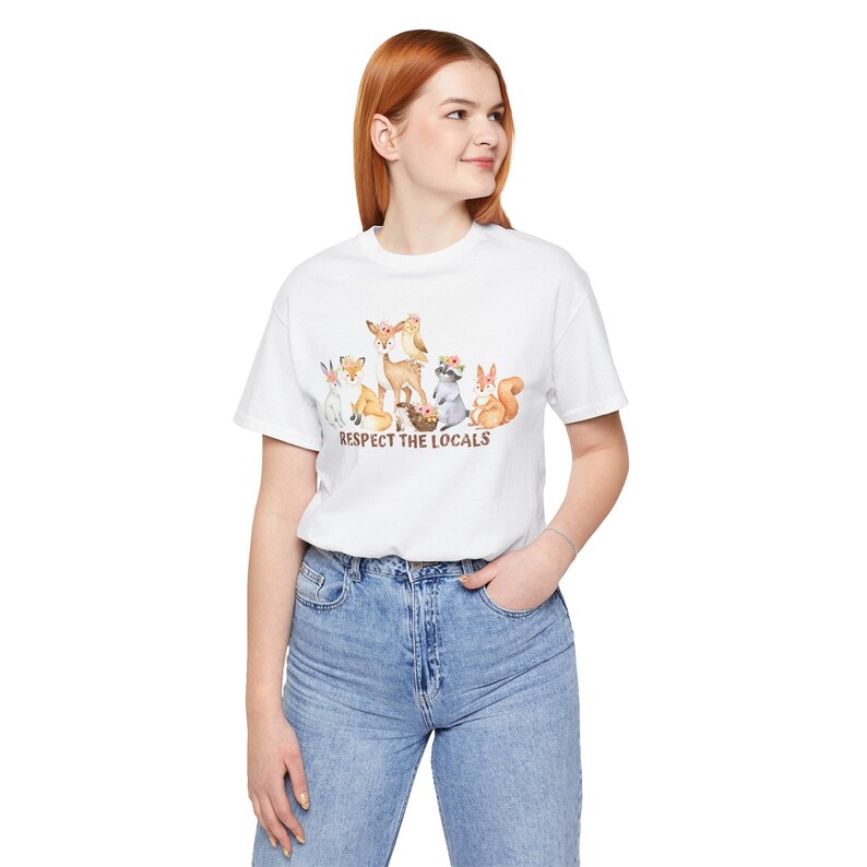 Vintage Respect the Locals Tshirt - Forest Animals Tee - Protect the Local Animals Shirt - Cottagecore - Conservation - Woodland Creatures image 3
