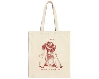 I Ate Santa's Cookies Women's Christmas Tote Bag, Funny Christmas Tote, Holiday Tote Bag, Xmas Bag, Christmas Cookies Tote, Gag Gift