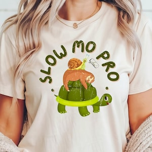 Snail Tshirt - Distressed Slow Motion Snail Turtle Sloth - Lazy Snail Tee - Cottagecore - Slo Mo Pro - Funny Animal Shirt - Cute Snail Gift