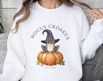 Hocus Croakus Sweatshirt, Halloween Frog Shirt, Cute Halloween Shirt, Witch Frog Shirt, Funny Halloween Shirt, Fall Frog Shirt, Frog Shirt