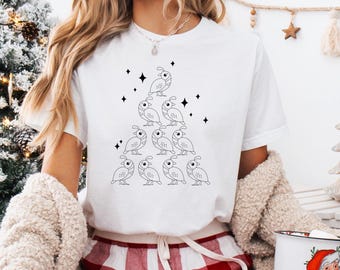 Quail Christmas Tree T-shirt, Christmas Tree Quail, Wildlife Bird Tree, Quail Lover Shirt, Christmas Tree Sweatshirt, XMas Gift