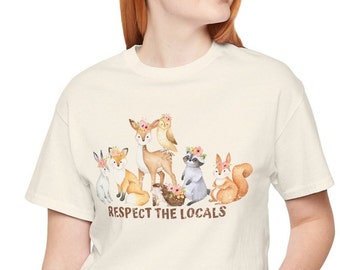 Vintage Respect the Locals Tshirt - Forest Animals Tee - Protect the Local Animals Shirt - Cottagecore - Conservation - Woodland Creatures