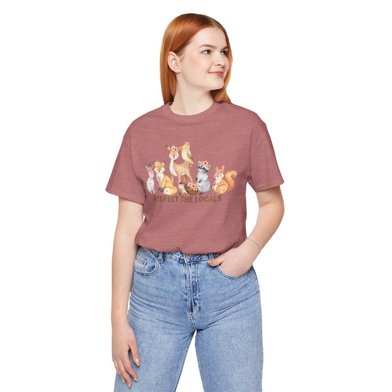 Vintage Respect the Locals Tshirt - Forest Animals Tee - Protect the Local Animals Shirt - Cottagecore - Conservation - Woodland Creatures image 4