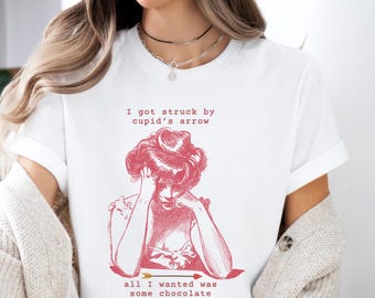 Sarcastic Vintage Valentine's Day Tshirt- Funny Vday Tee - Valentine's Day Chocolate Shirt - Gift for Her - Funny Women's Valentines Shirt