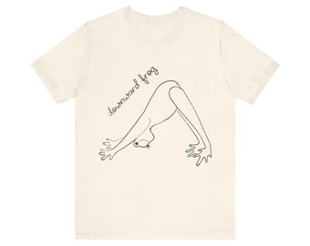 Downward Frog Yoga CottageCore Tshirt - Yoga Shirt - Funny Frog Yoga Shirt - Birthday Gift Women - Meditation Tee - Comfort Colors - Vintage