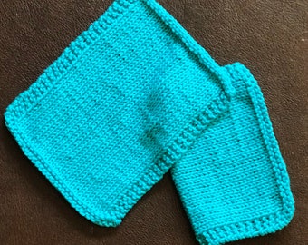 Green stockinette lavettes-pack de 10