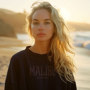 Malibu, California Brown Vintage Ink Style Unisex Sweatshirt