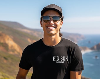 Big Sur Kalifornien T-shirt | Vintage Ink Logo T-shirt | Naturälskare Grafisk T-shirt