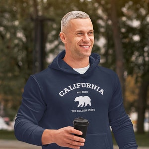 Hoodie | California College Style Bear Silhouette Unisex Sweatshirt | Cozy Casual Wear