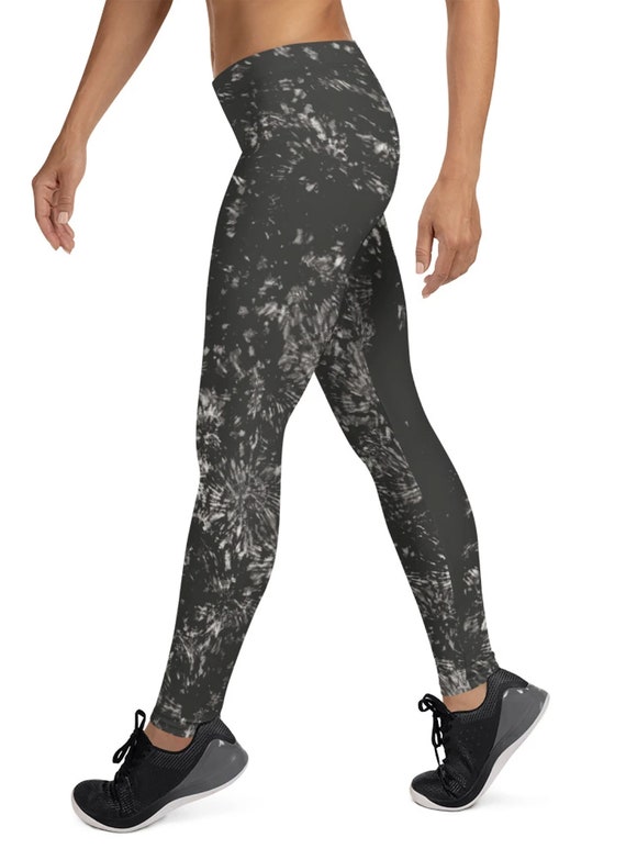 Black and White Tie Dye Leggings Tie 