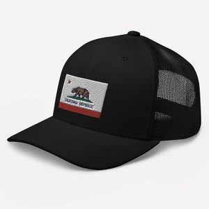 California Republic Embroidered Trucker Cap | Stylish USA State Flag Hat | Adjustable & Comfortable Outdoor Gear