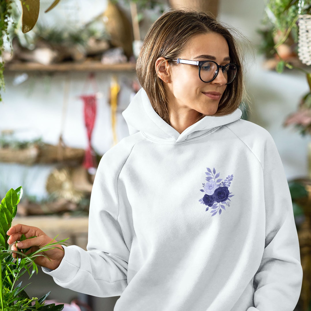 Purple Roses Bouquet Unisex Hoodie - Soft Floral Sweatshirt