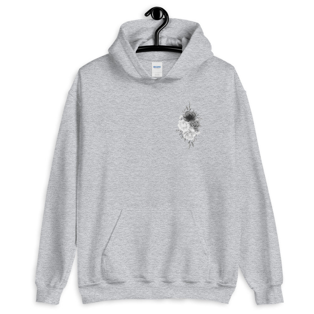 Black And White Rose Flower Men's Hoodie