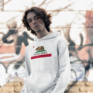 California Republic State Flag Unisex Hoodie, Cozy and Stylish Sweatshirt for Californians, Perfect Gift for State Pride & Comfort