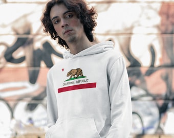 Sweat à capuche drapeau de la République de Californie, sweat-shirt unisexe Californie, pull drapeau ours, style décontracté de la côte ouest
