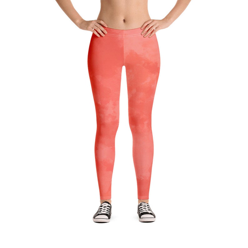 Tangerine Sky Leggings Tangerine Leggings Tie Dye Leggings Orange Leggings Women's Leggings Etsy