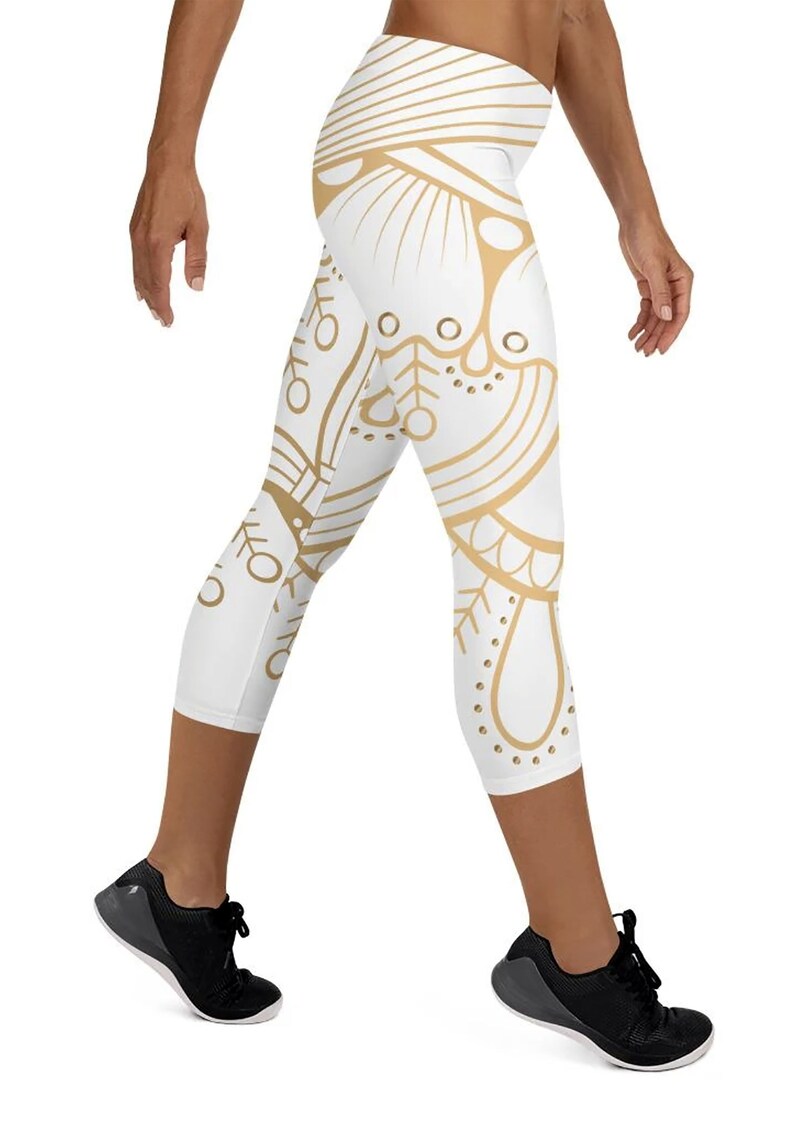 Golden Mandala Capri Leggings