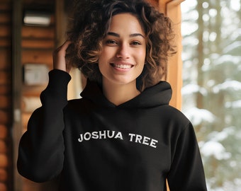 Joshua Tree Vintage Ink Hoodie: Desert Landscape Unisex Apparel