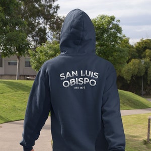 San Luis Obispo Hoodie: Vintage Ink Style Unisex Sweatshirt