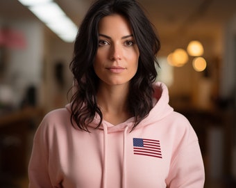 Sudadera con capucha de la bandera estadounidense / Sudadera unisex patriótica de EE. UU. / Jersey con estrellas y rayas