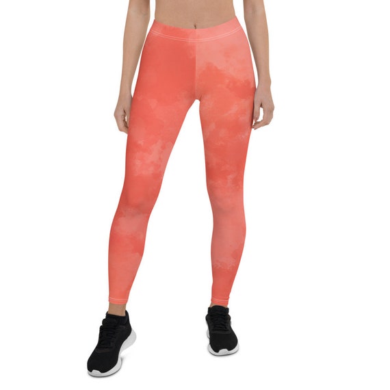 Tangerine Sky Leggings Tangerine Leggings Tie Dye Leggings Orange Leggings  Women's Leggings 