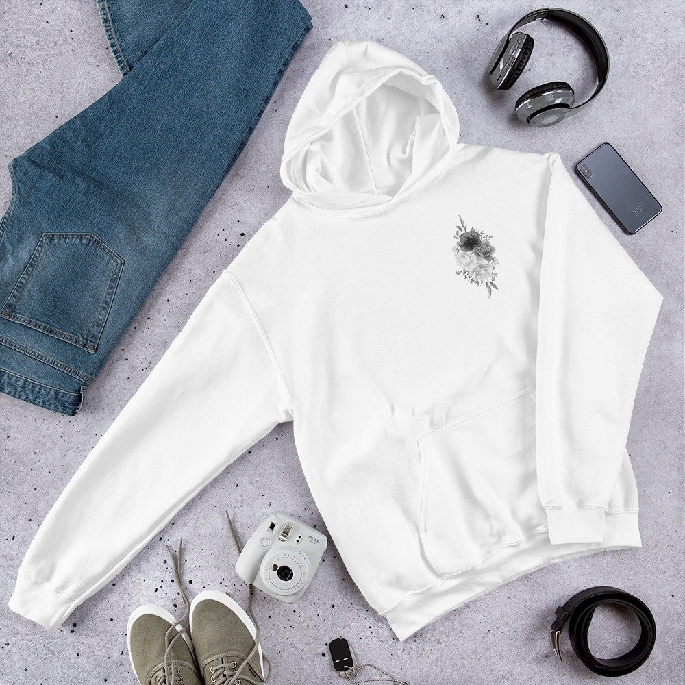 Black Rose Full Zip Hoodie for Women