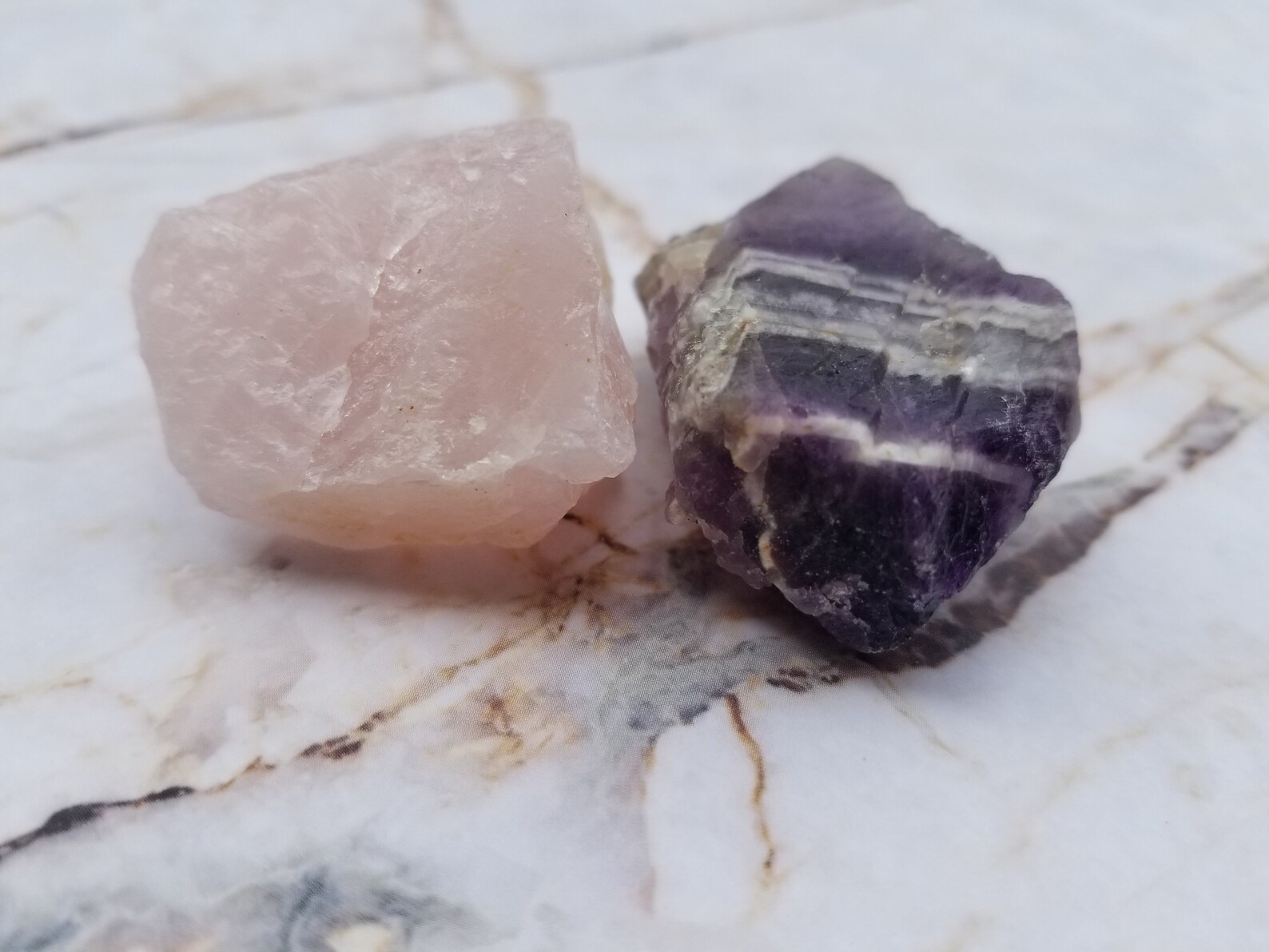 Amethyst and Rose Quartz Combo Crystals are 1.5 2 inches Etsy