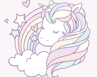 Rainbow Unicorn Vector Illustration (Digital Download)