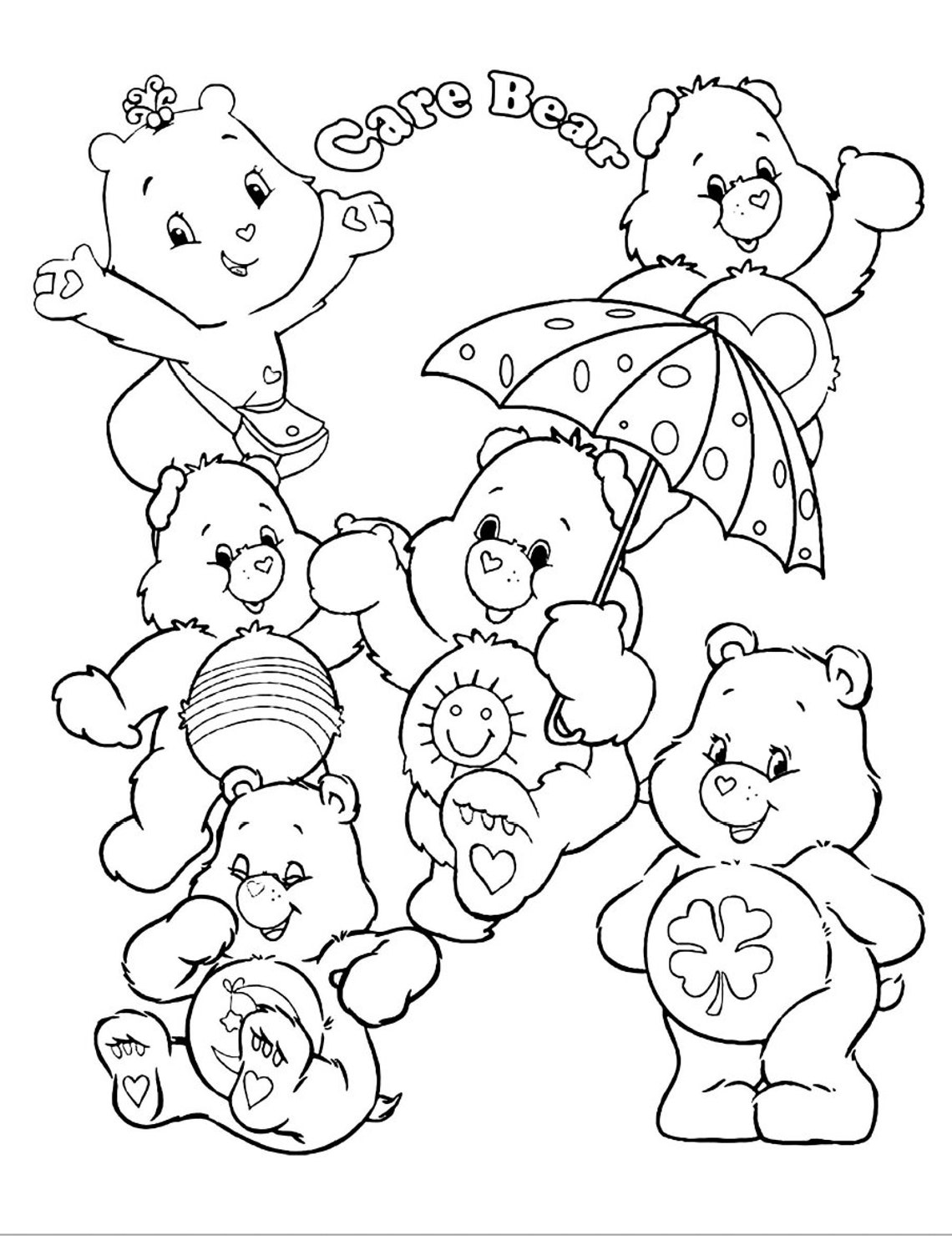 Care Bears Printable Coloring Pages 28 Fun and Adorable Digital Files