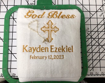 Personalized Baptism Towel -   Christening Gift - Baptism Gift - Christian - Orthodox - Gift for Kids -