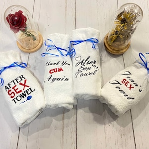 After Sex Handtuch - Lustiges Jubiläum Geschenk - Hochzeit - Geschenk für Erwachsene - Großes Handtuch - Weiche Baumwolle - Kinky Geschenk