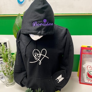 BTS Hoodie Clothing - Inspired by BTS - Borahae Sweatshirt - BTS Merch - Love Yourself - Black Sweater