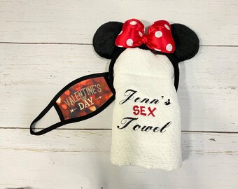 Personalized Sex Towel - Full Size Towel - Embroidery - His - Hers - Custom Towel - wedding Day Gift , birthday, Anniversary Gift
