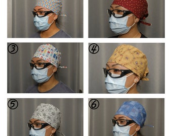Surgical Scrub Cap with Tie back - Medical Scrub Caps - Reusable Scrub Caps - Surgical Caps - Unisex Scrub Caps - Washable - Made in Canada